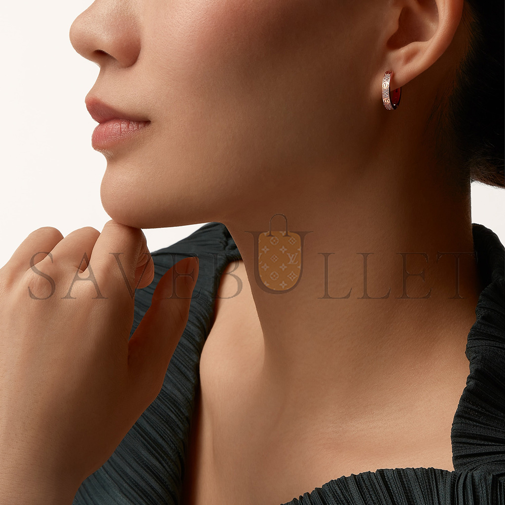 Ca*t*er love rose gold earrings, transformable, semi-paved n8515240